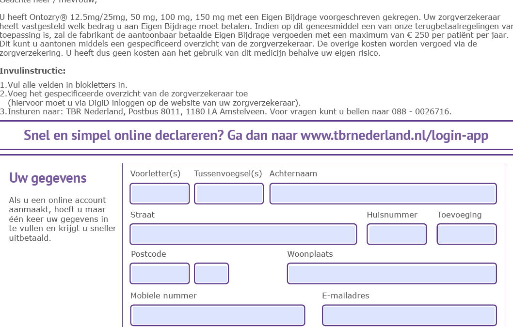 TBR mogelijk bij cenobamaat